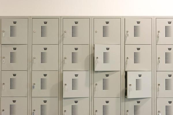 School hallway lockers